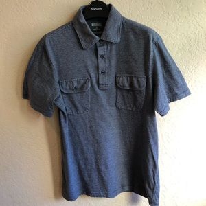 Michael Kors Gray Stripped Pocket front Polo Shirt